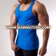 Blue slim fit blank mens gym stringer singlet wholesale