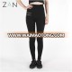 Fashion balck leggings fake pockets zippers high waisted workout fitness leggings for women